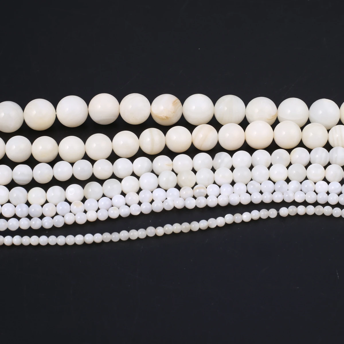 Natural Freshwater Trochidae Shell Beaded White Round Isolation Loose Beads for Jewelry Making DIY Necklace Bracelet Accessories