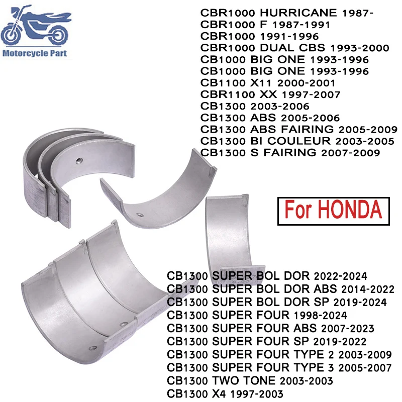 

8Pcs/Set Motorcycle Engine Part For HONDA CB1100X11 CBR1100XX CB1000 CBR1000 CB1300 X4 STD~+100 40mm~39mm Connecting Rod Bearing