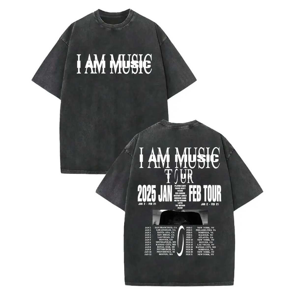 

Rapper Playboi Carti I Am Music T-shirts Hip Hop Fashion Vintage Washed T-shirt Men Women Clothing High Quality Cotton T Shirts