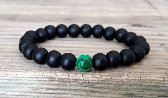 Men's shungite bracelet bracelet homme malachite energy bracelet healing bracelet meditation yoga bracelet