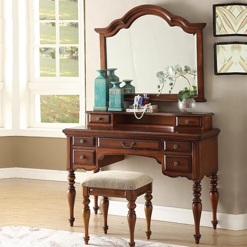 

Classic And Durable American Style Hand-Carved Dressing Table