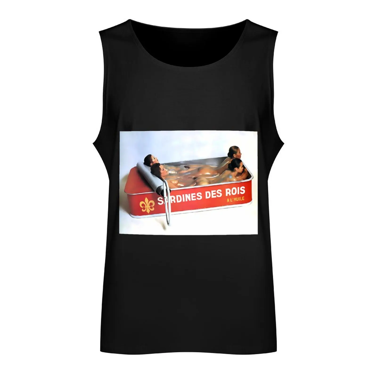 Vintage King Sardines Des Rois Tank Top cotton t-shirts man gym men Men's t shirt gym for men