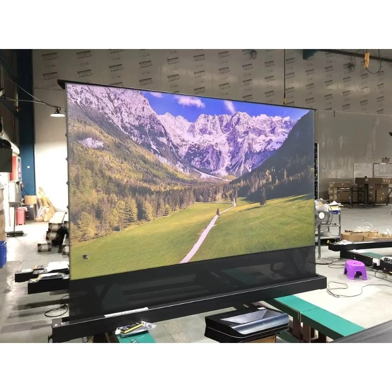 Ultra HD High Quality 4K CBSP UST ALR Electric Floor Rising Projector Screen Laser UST Projector Home Electric Projection Screen