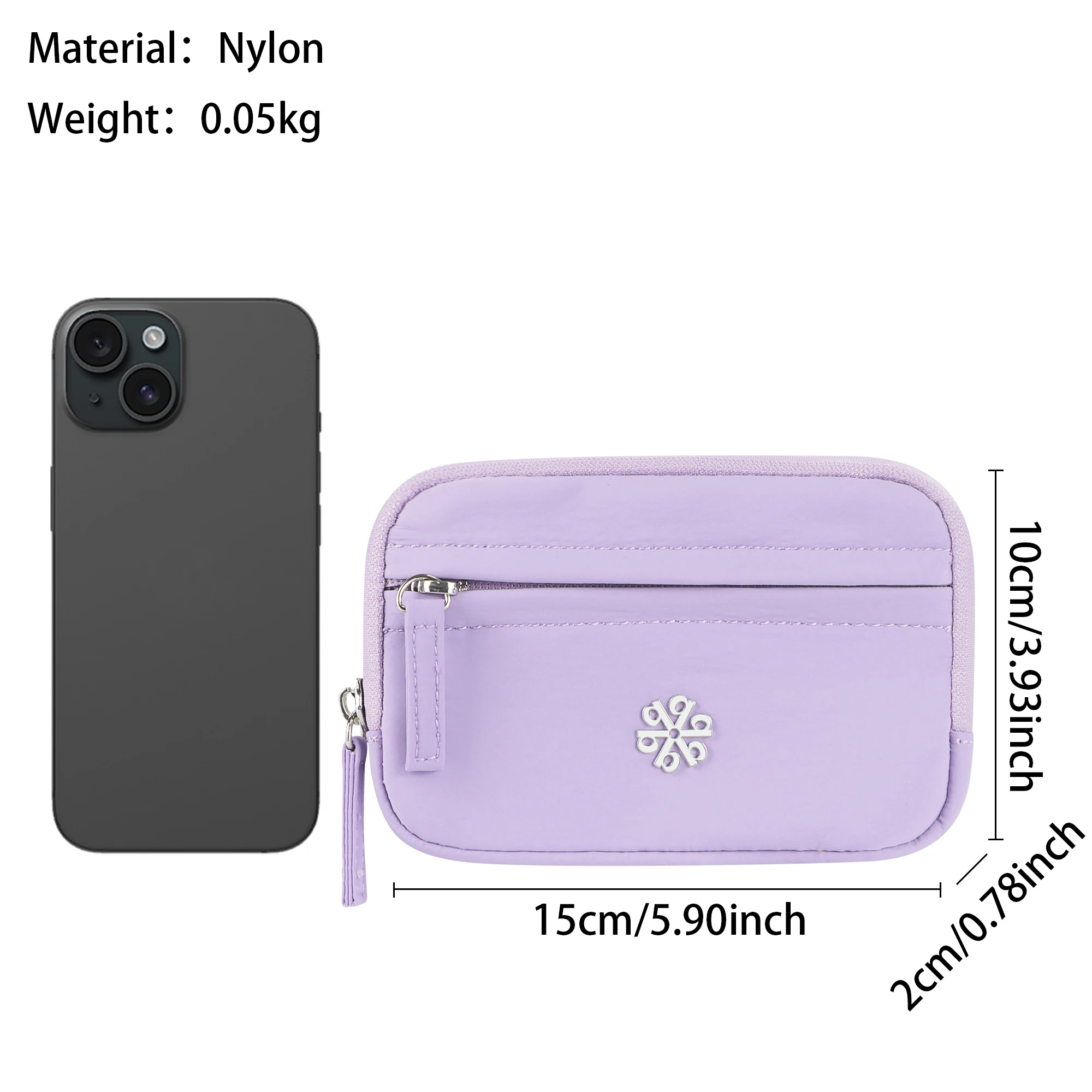 QuestAll Portamonete RFID impermeabile da donna, portafoglio da viaggio in nylon leggero con cinturino da polso, porta carte multi-cerniera 9102