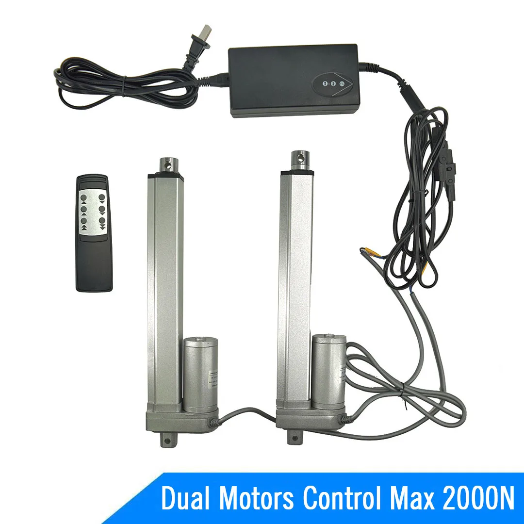 High Power Linear Actuator Kit Two Motors Remote Controller AC220V Power Adapter Max 2000N IP65