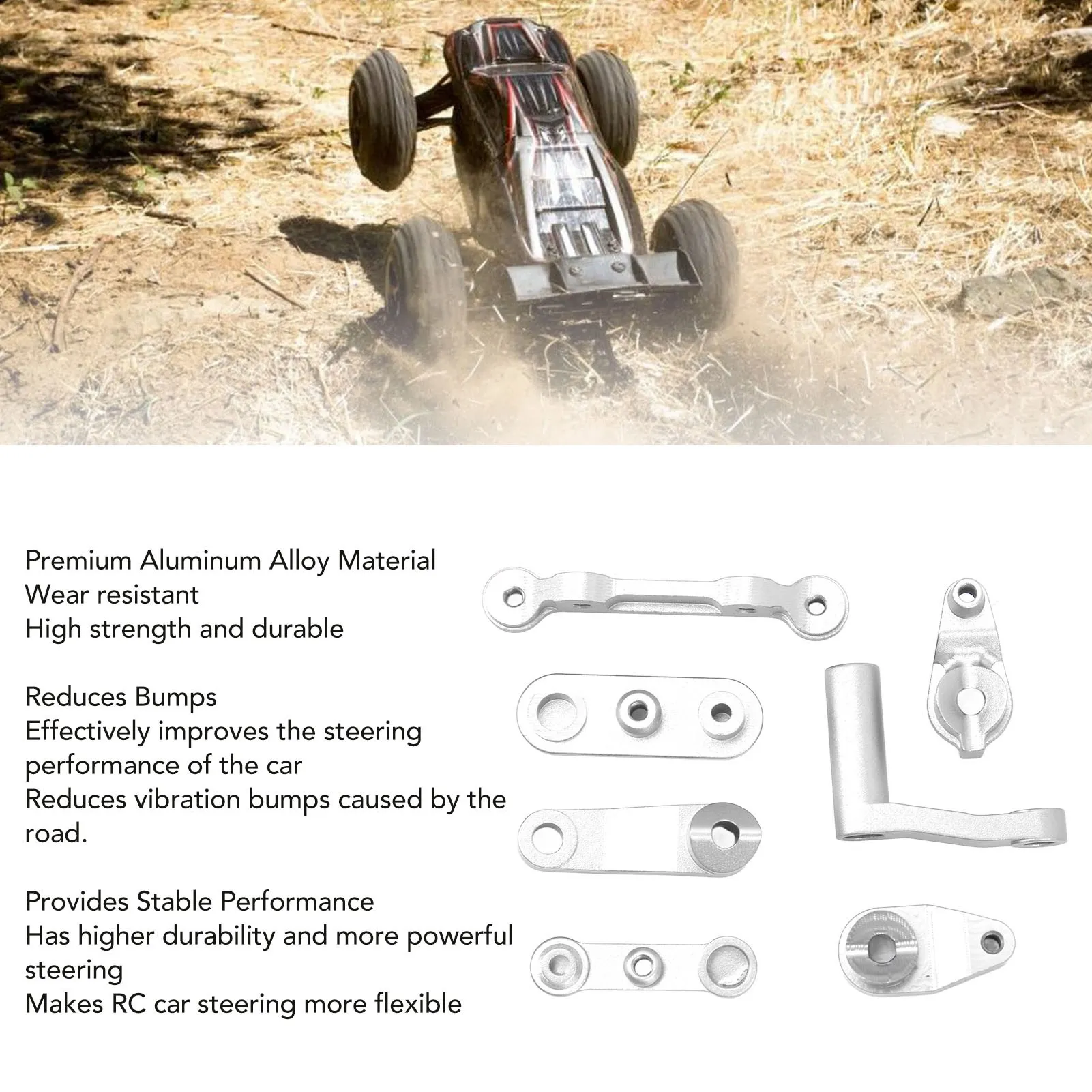 Ensemble de direction en alliage d'aluminium, pièce de mise à niveau, ensemble de manivelle de direction RC pour voitures LOSI Baja Rey Rock Rey 1/10 RC, liquidation