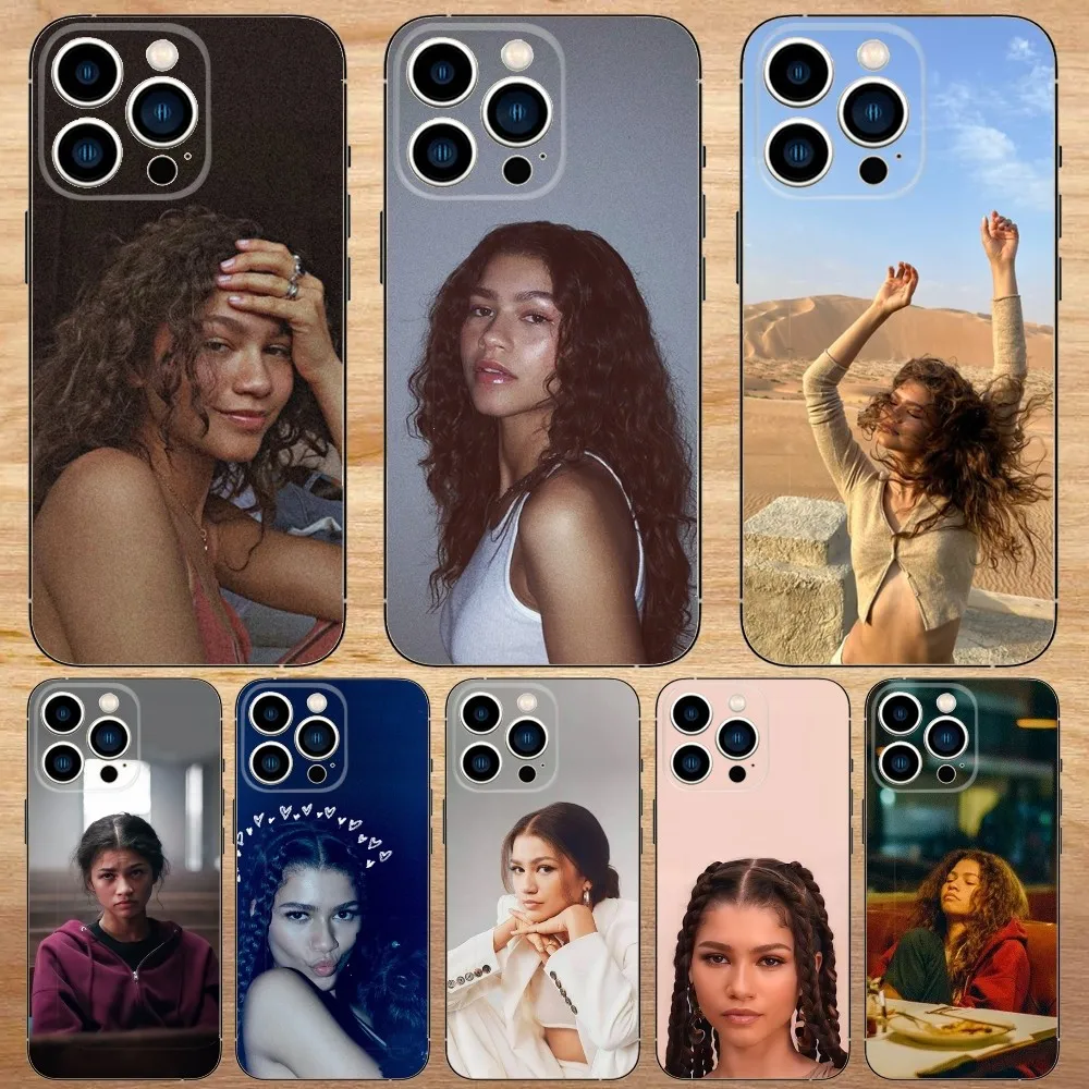 Actor Zendaya Coleman Phone Case For iPhone15,14,13,12,11,Pro,Max,Plus,Mini,X,XS,XR,8,7,6,S,Plus,SE Soft Black Case