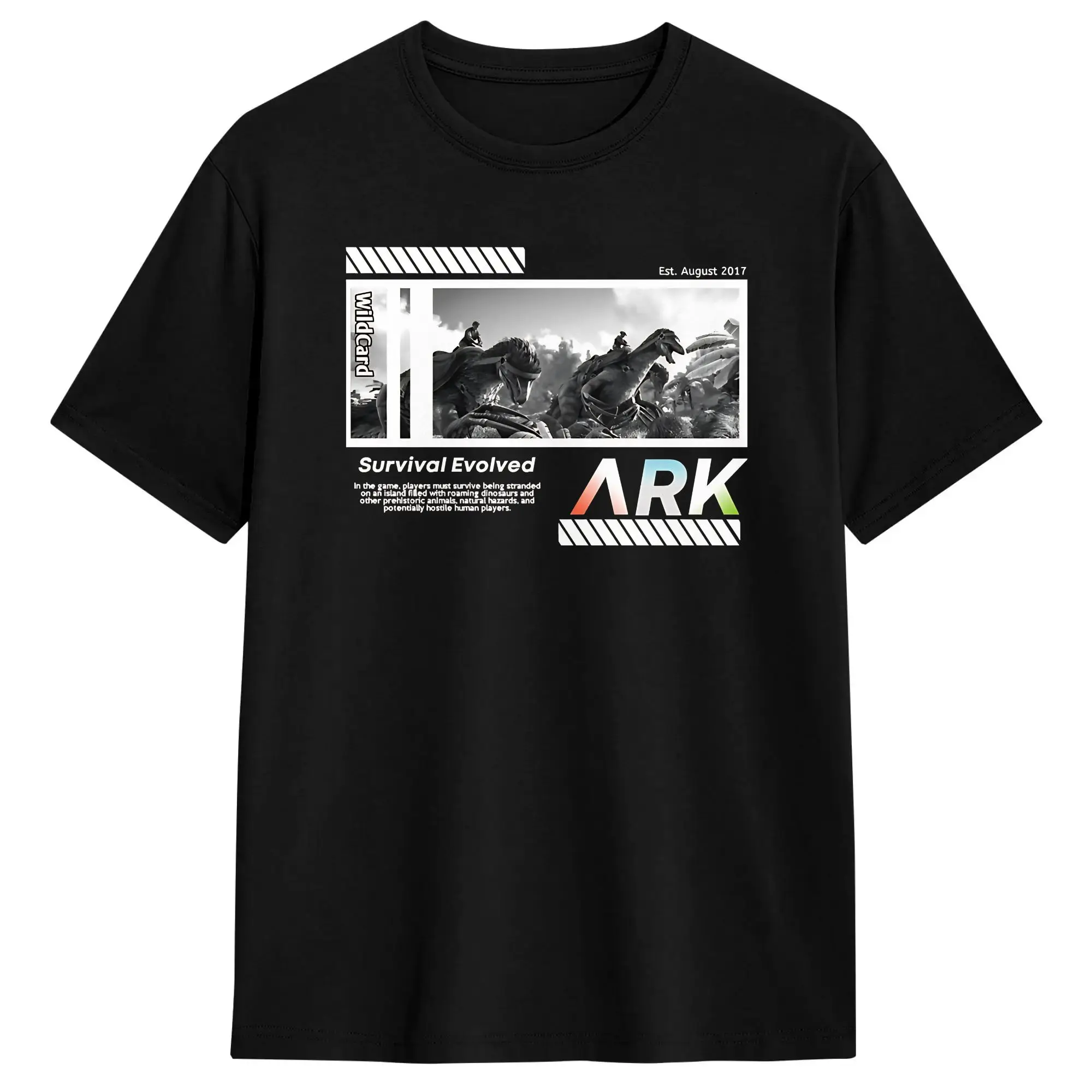 ARK Survival Evolved T-Shirt d'été Hipster, 100% coton, col rond, grande taille, hauts à manches courtes, Y2K, hauts amusants