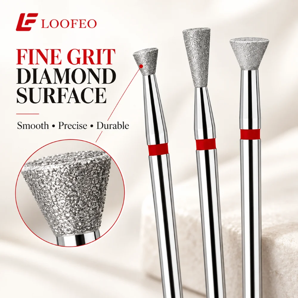 2.4-4mmDiamond Nail Drill Bit Set Fine Grit 6 Different Size E-File Bitsn Milling Cutter for Manicure Cuticle Dead Skin Refining