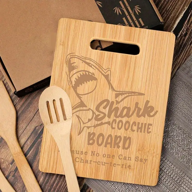 Shark Coochie Charcuterie Board Shark Coochie Kitchen Cutting Board Cheese Board Funny Cooking Board Bread Boards Chopping Board