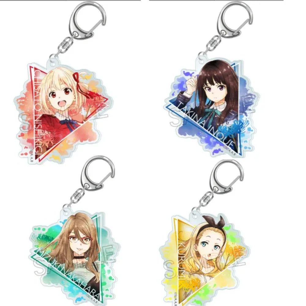 Anime Lycoris Recoil Acrylic Keychain Cartoon Characters Nishikigi Chisato ShakeTakina Inoue Mizuki Key Chain Pendant Fans Gift