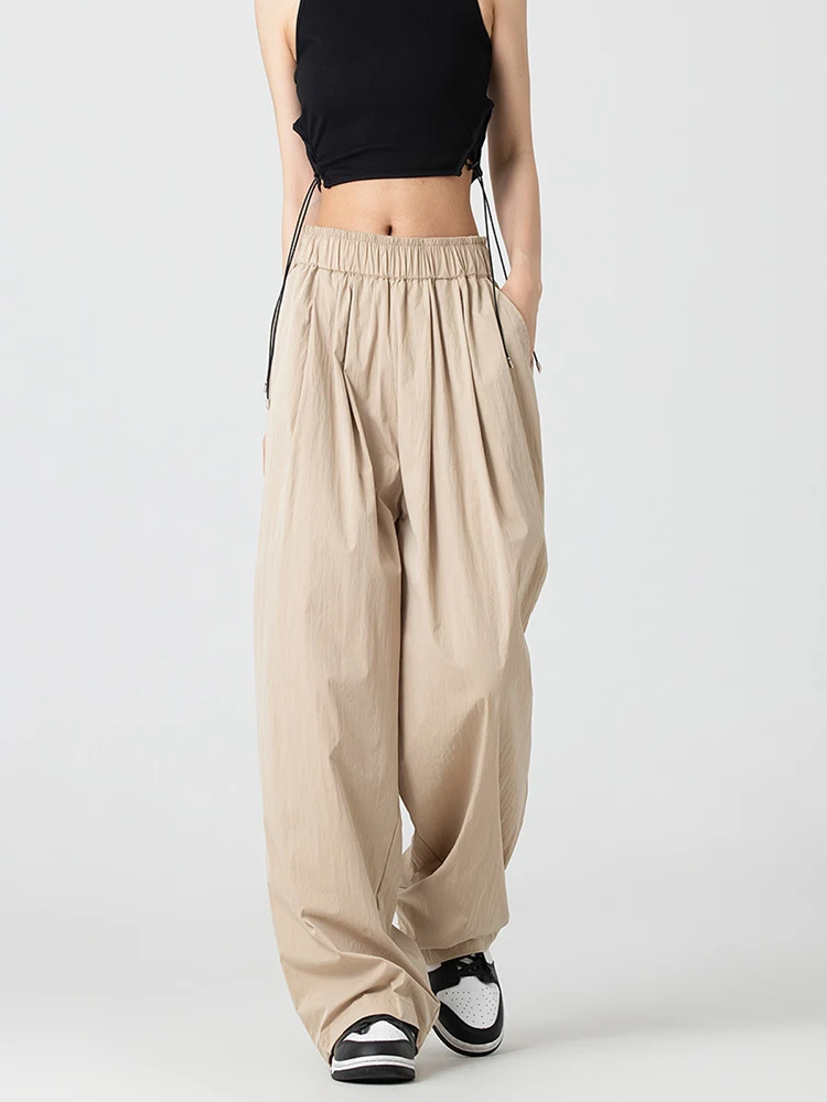 High Waist Straight Casual Pants For Women 2024 Summer New Loose Yamamoto Wide Leg Pants Fashion Versatile