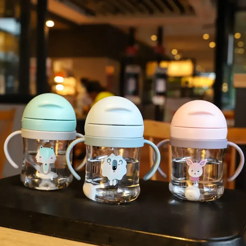 

Детские бутылочки, чашка для питья, бутылочка для кормления с соломенным гравитационным шариком, широкий калибр, детская бутылочка для питья с молоком, водой, бутылочка двойного назначения, чашка для воды