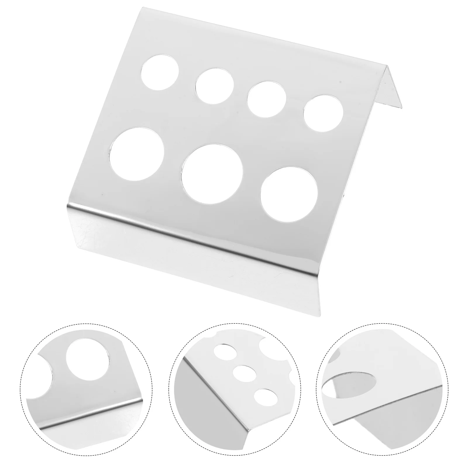 

Durable Stainless Steel Pigment Cup Holder 7 Holes Multiple Holes Cup Stand for Tattoos Beauty Accessories Silver