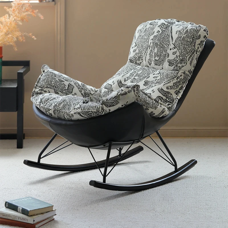 

Modern Minimalist Rocking Chair Lazy Household Balcony Retro Snail Recliner Leisure Chair Single Rocking Chair