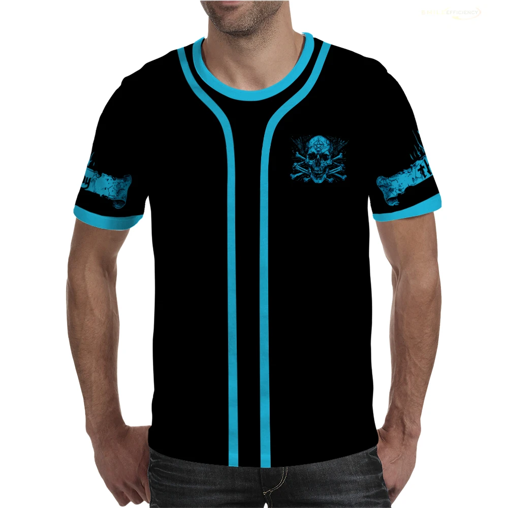 

Summer New Men's Retro Loose T-Shirts Trendy Skull Pattern 3D Printed Casual T Shirt Unisex Street Hip-Hop Style O-Neck Man Tops