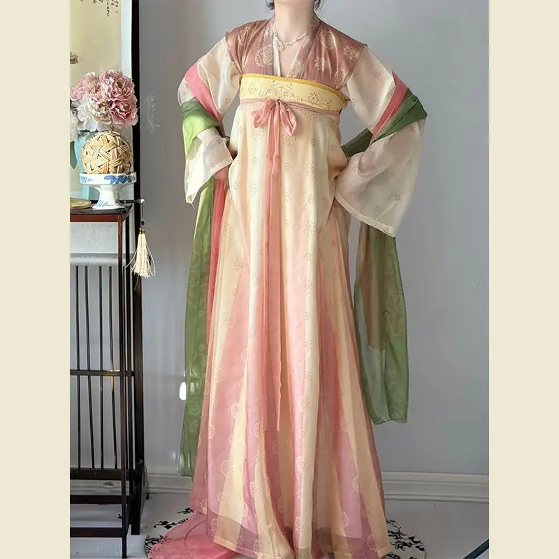 muyanqing-original-hanfu-ensemble-tang-beizi-qixiong-poqun-tenue-quotidienne-Etheree-collection-printemps-Ete
