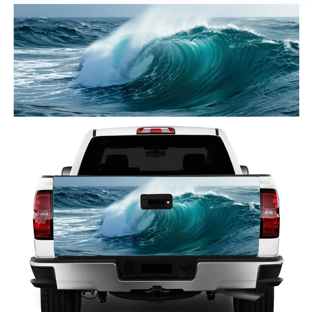 Ocean Sea Wave Whirlwind Car Tail Trunk Protect Vinly Decal Auto Accessories DIY Hood Decoration Sticker for Off-road Pickup