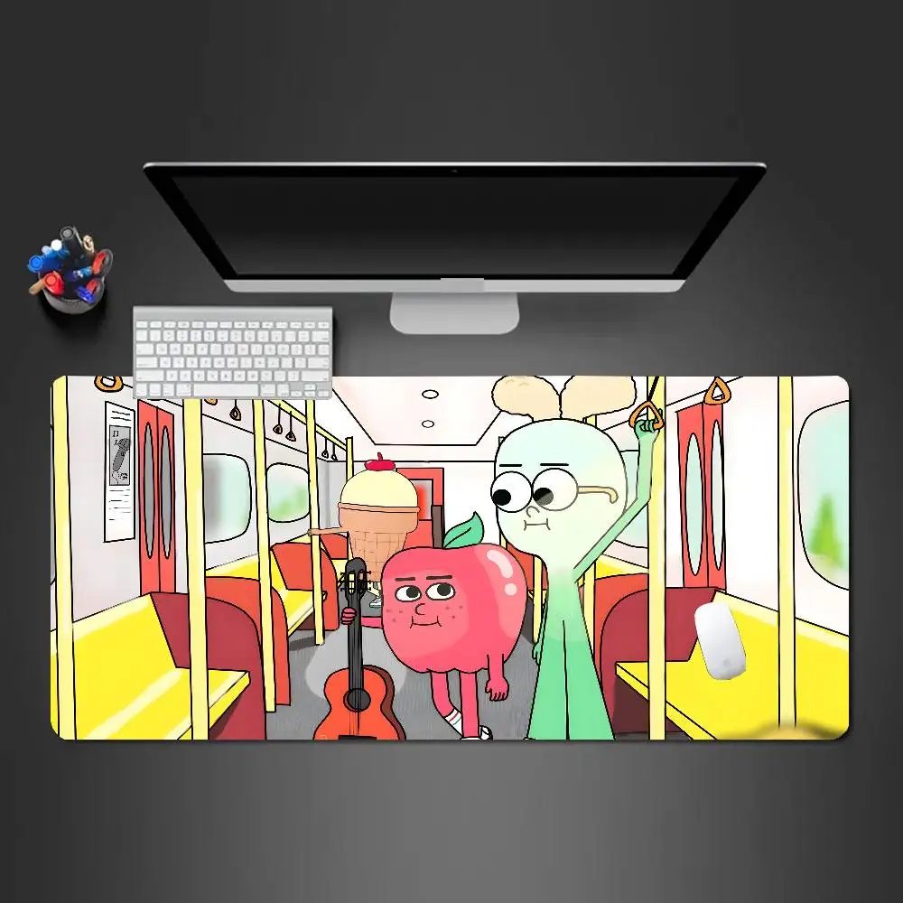 Anime Comedy Food A-Apple And Onion Mousepad Non-slip Suitable For Office Computers Laptops E-sports Game Desk Mats XXL Keyboard