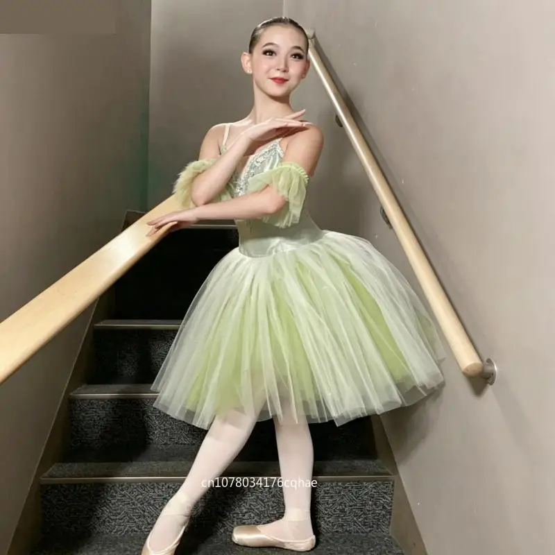 kids-girls-professional-ballet-tutu-dress-green-sling-tulle-skirt-child-stage-performance-ballerina-dance-costume-party-dress