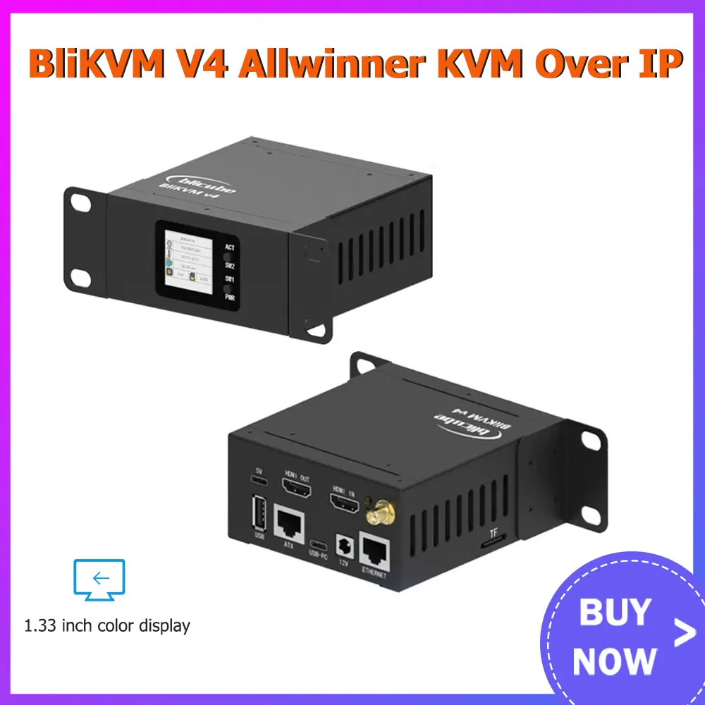 

BliKVM V4 Allwinner H616 Soc KVM Over IP PoE HDMI-comaptible Video Loop Through PiKVM