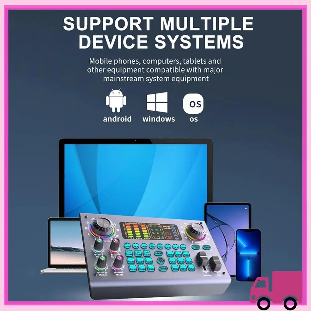

Compact Professional Podcast Live Sound Card DJ Mixer Audio Mixer Equipment For PC Recording Singing Streaming Gaming