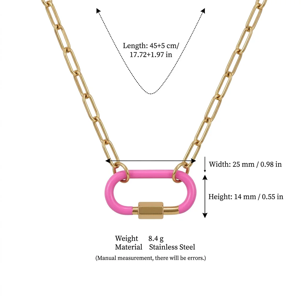 Neue Beliebte Dopamin-Farbene Handgefertigte Tropföl-Bergschnallen DIY-Halskette für Damen-Schmuck – Detail 4