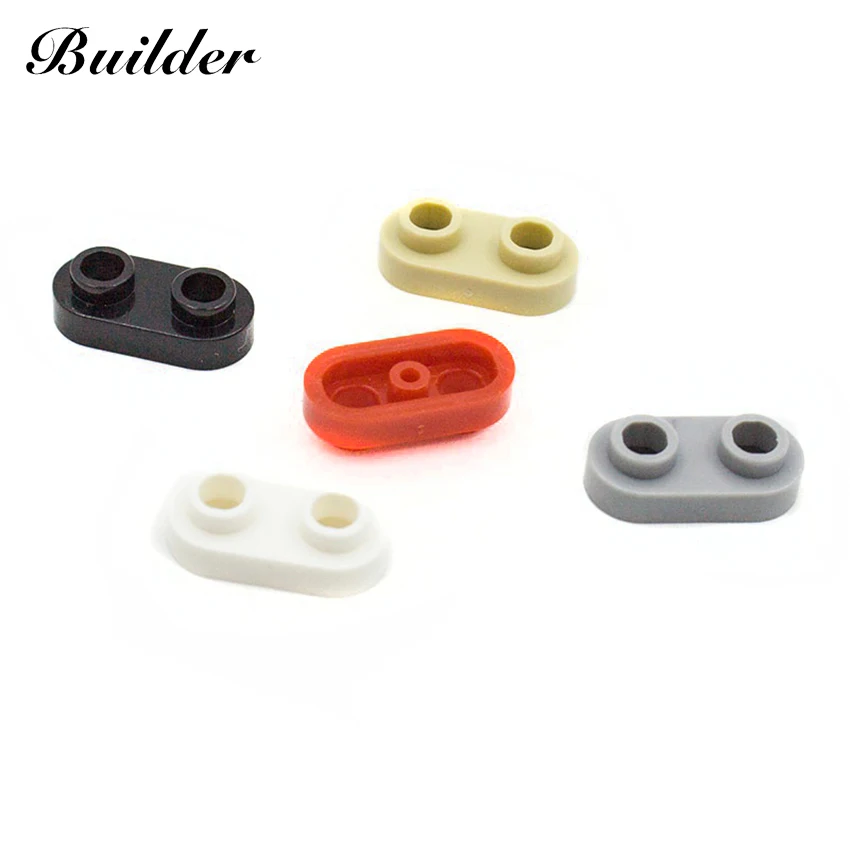 Little Builder 35480  Building Blocks 10PCS Plate 1x2 Rounded with 2 Open Studsr For Bricks Parts DIY MOC Compatible Major Brand