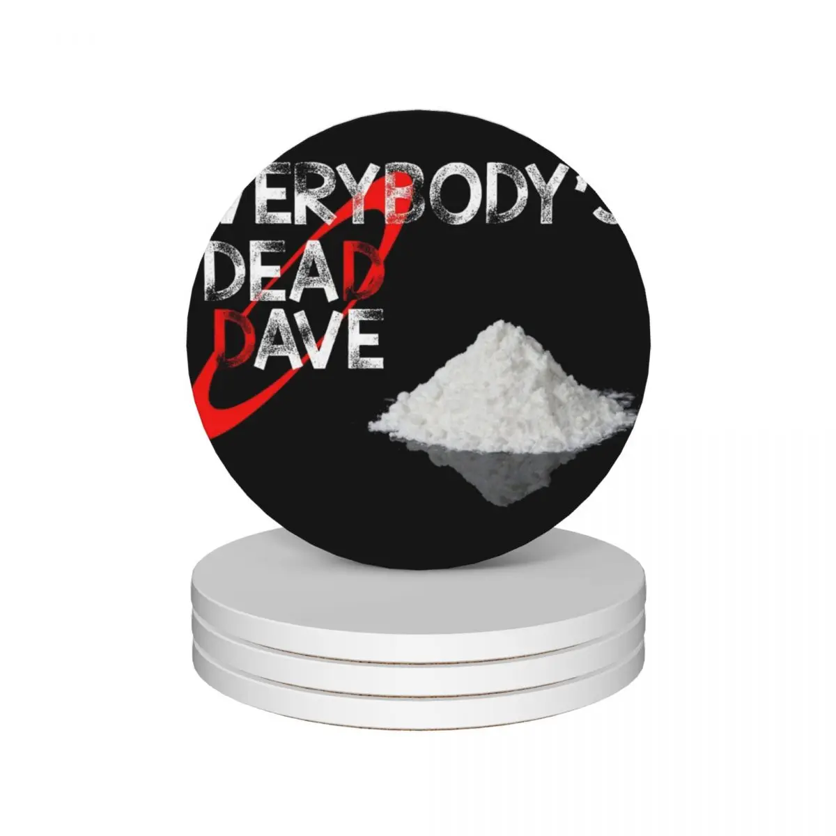 

Everybody's Dead Dave Ceramic Coasters (Set of 4) for ceramics custom household utensils kitchen Coasters