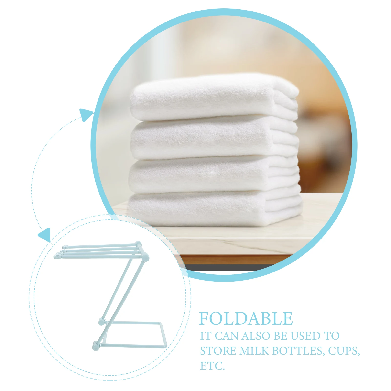 

Foldable Towel Vertical Kitchen Cloth Rack 4 Rods Lightweight Plastic Storage Rack For Bathroom Kitchen Home Light Pink