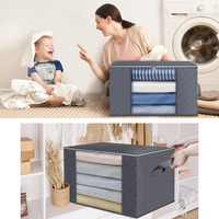 3pcs Quilt storage box, transparent window, clothes organizing bag, moving and organizing, household bedding storage bag