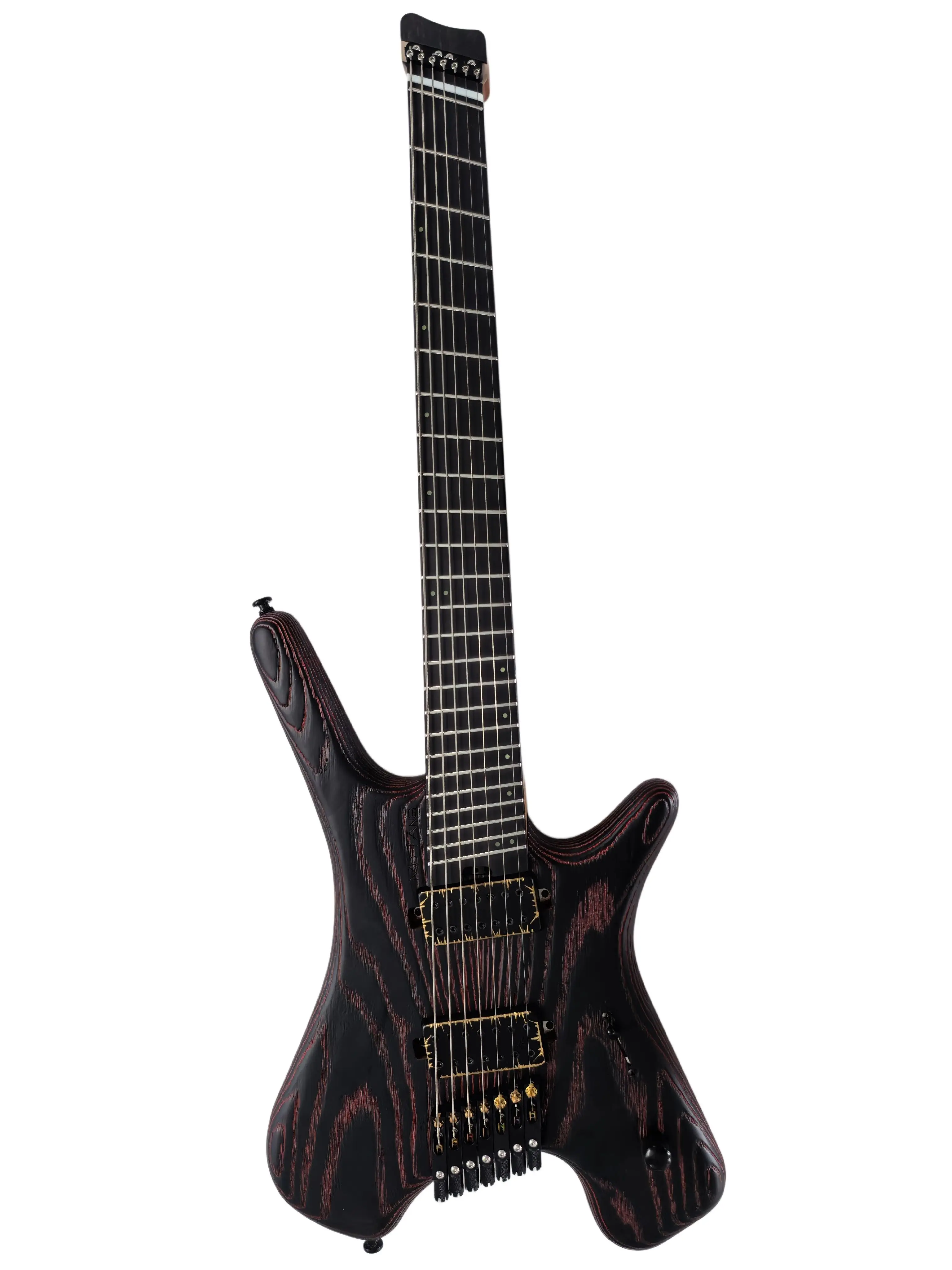 7strings McTang Headless Electric Guitar, Fan Shaped Frets, Handmade, Sandblasted view 5