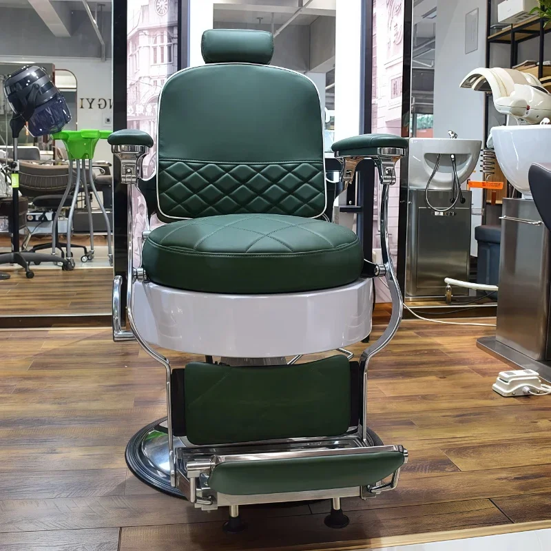 

Styling Chairs Stylist Green High End Vintage Head Chair Professional Chaise De Coiffure Beauty Salon Electric Chair Furniture
