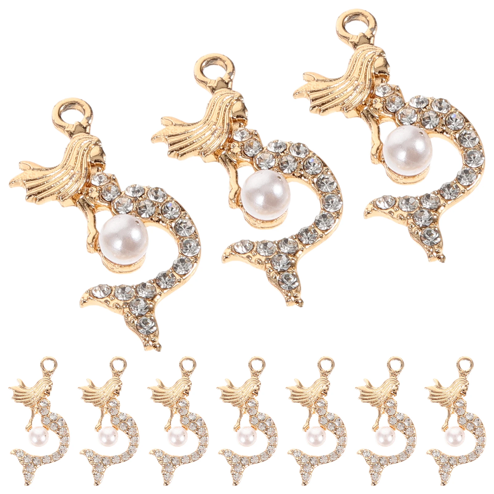 

10 Pcs Necklace Earrings Mermaid Charms Alloy Pendant Diy Craft Supplies Hanging Ornaments Bracelet Accessories Bright Color