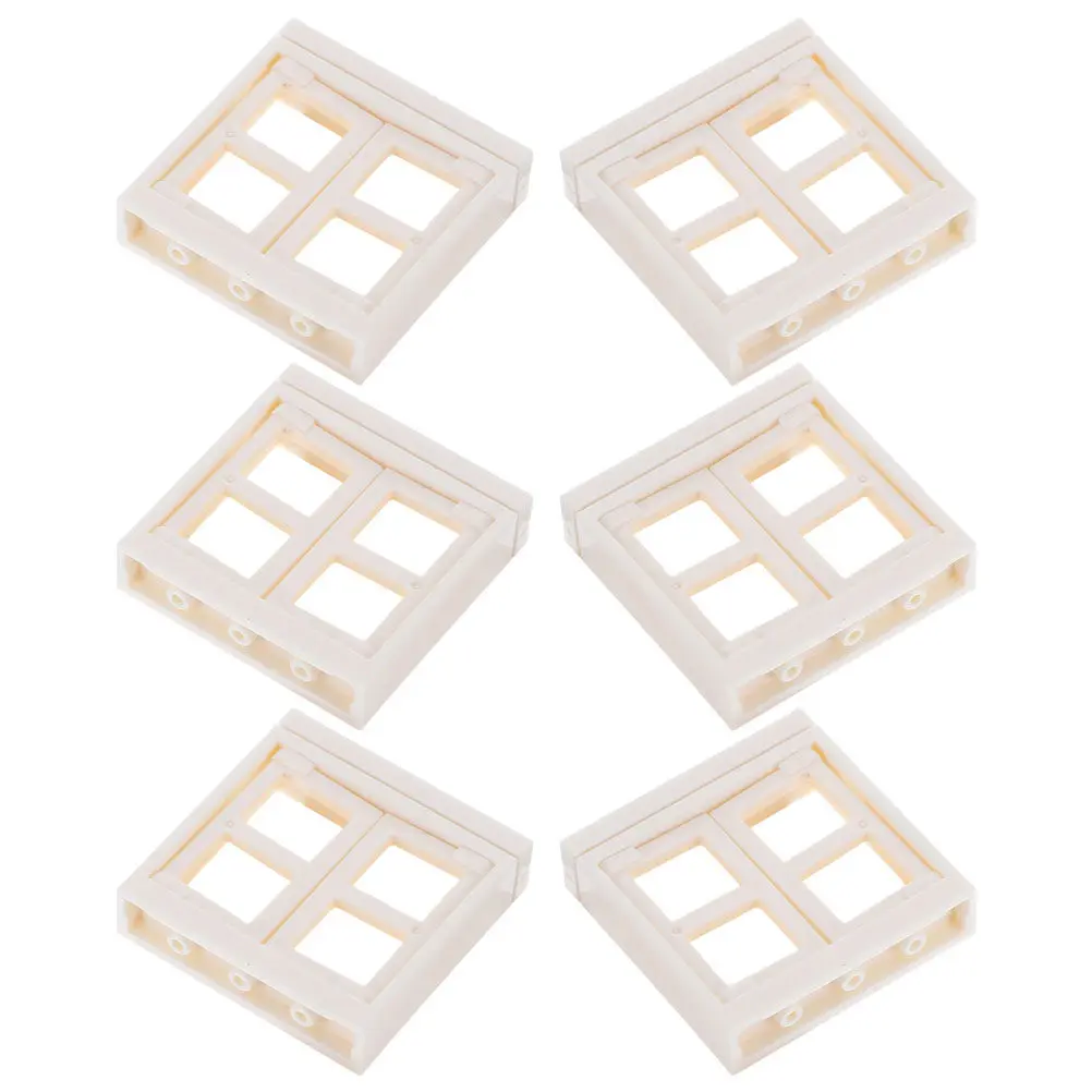 6pcs Realistic Plastic Miniature Windows for Dollhouse DIY – Enhance Authenticity & Fine Motor Skills