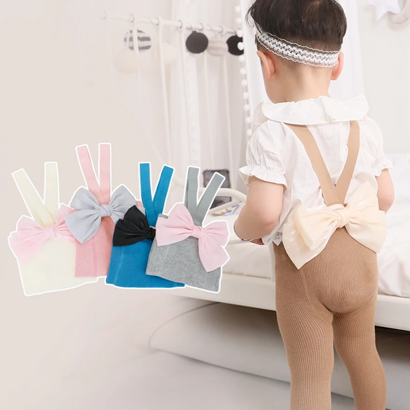 Girls' Toddlers' Big Bow Pantyhose Elastic Suspender Pants Bow Long Tube Socks Slim Fit Socks Spring  Autumn Suspender Pantyhose