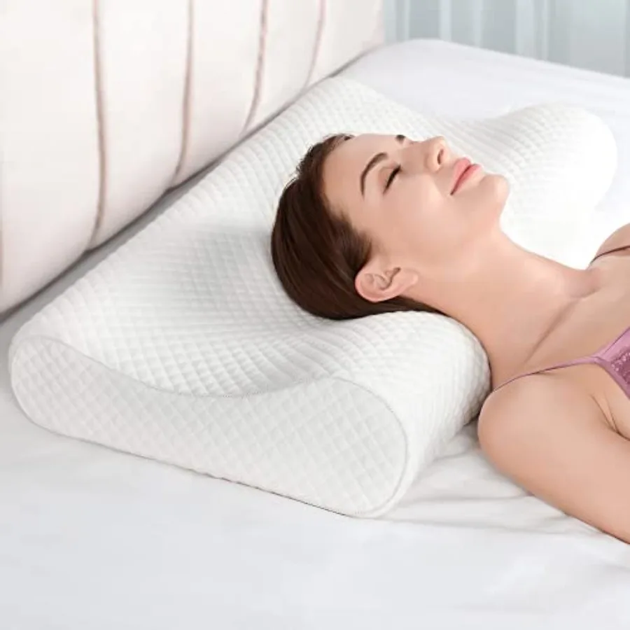 

32 King Size Contour Memory Foam Pillow for Neck Pain Relief Cervical Pillow for Side Back and Stomach Sleepers Orthopedic Supp