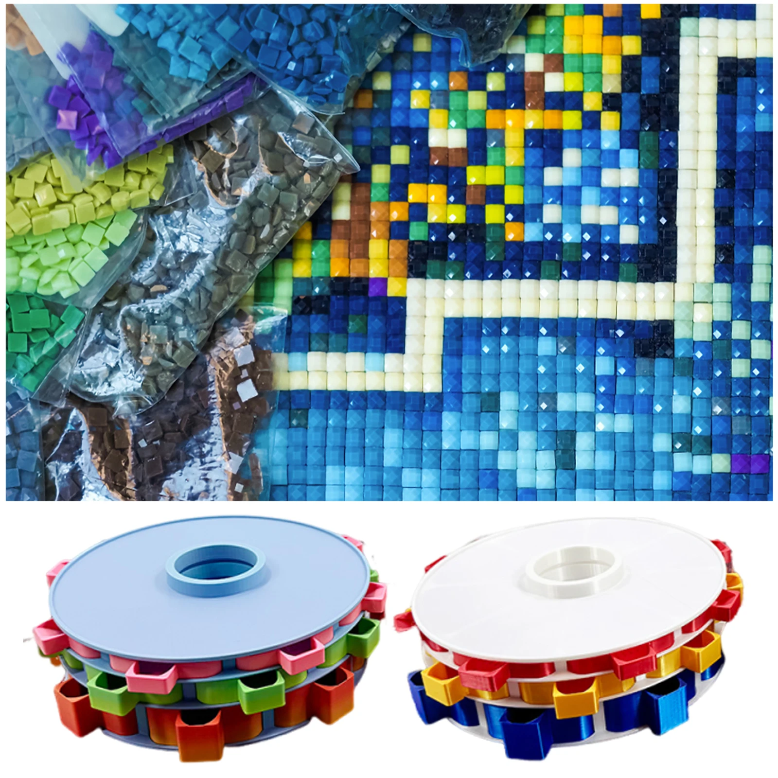 

Rotating Diamond Painting Tray Organizer Rhinestone Tray Diamond Art Trays Kits Diamond Painting Accessories and Tools