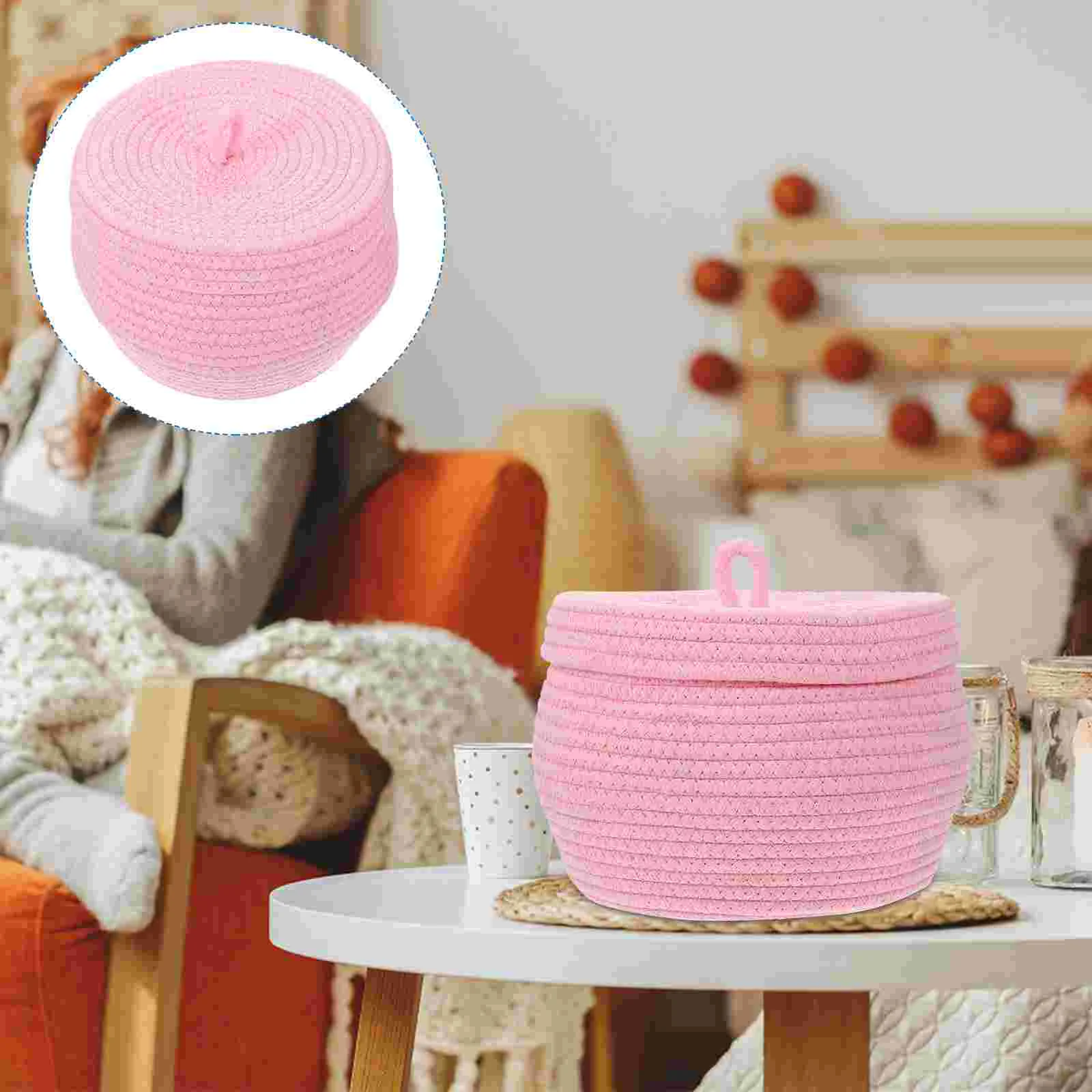 

Cotton Rope Storage Basket Woven Organizer Sundries Bin Container Multi-function Bins Sundry Receiving