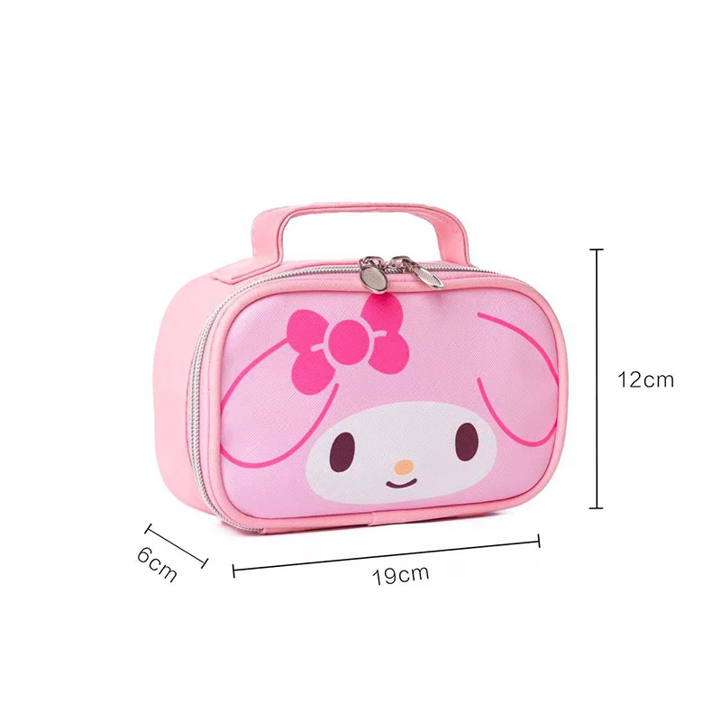 Sanrio Cosmetic Bag Anime Cinnamoroll Hello Kitty Kawaii Cartoon Beauty Travel Makeup Bag Toiletry Storage Bag Toys Girls Gifts