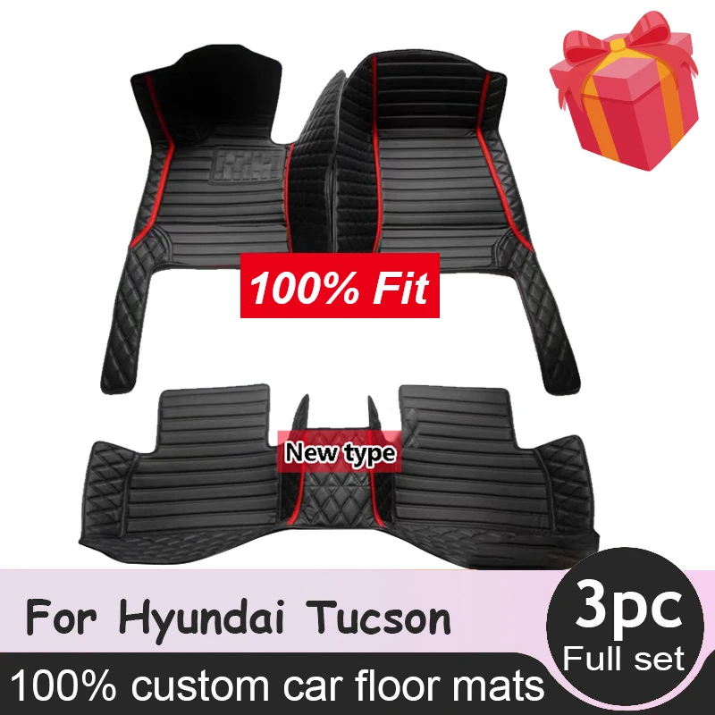 

Car Floor Mats For Hyundai Tucson NX4 2022 2023 Carpets Luxury Leather Mat Rugs Anti Dirty Pad Interior Parts Car Accessories