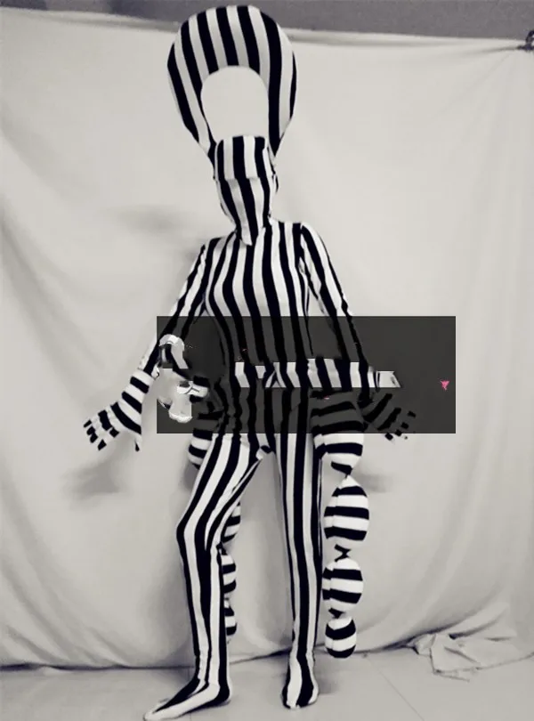 April fool's day bar GOGO costume black and white striped performance art costume GOGO stripe