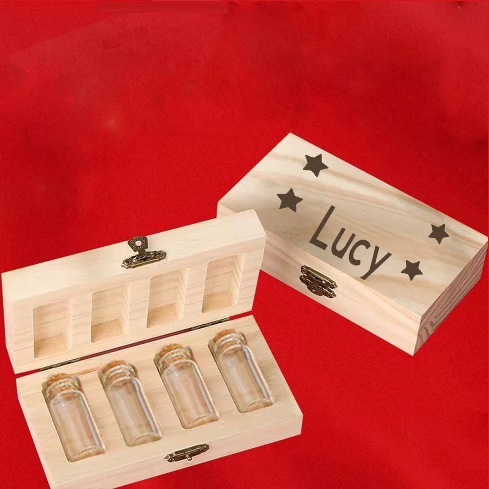 Personalized Tooth Fairy Box Engraved Name Tooth Fairy Box Personalized Baby Gift Baby Tooth Box Wooden Keepsake Box