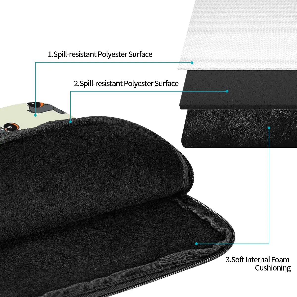 Bolsa para ordenador portátil con diseño de perro salchicha, funda a prueba de golpes para tableta Macbook Air Pro, 10, 12, 13, 15 y 17 pulgadas