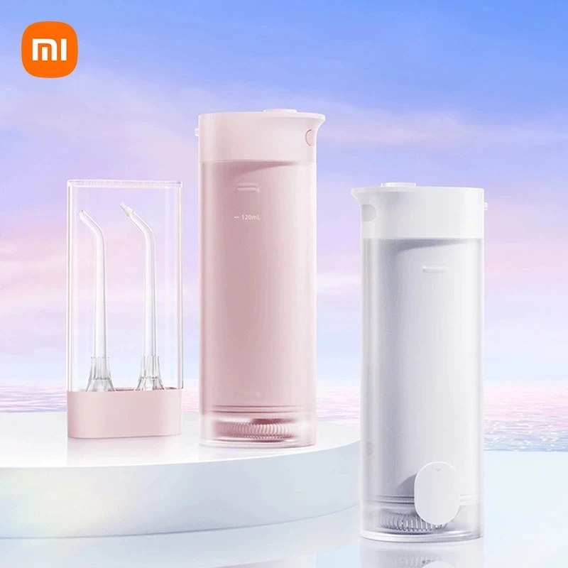 2022 Baru Xiaomi Mijia Flosser Air Irrigator Mulut Elektrik Portabel Kapasitas 120Ml IPX7 Tahan Air Mode 3 Kecepatan Perawatan Gigi