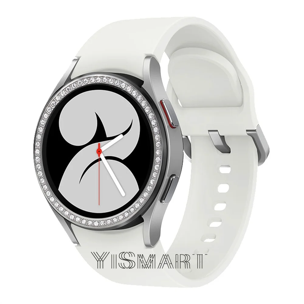 Moldura brilhante para samsung galaxy watch 4, 40mm 44mm, capa adesiva, anel, acessórios para smartwatch