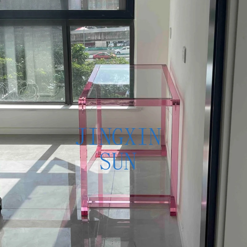 Acrylic transparent color table computer tab workbench household simple Internet celebrity writing desk rectangular study tabl