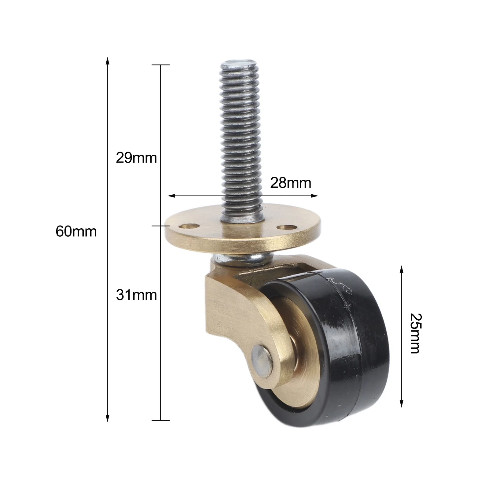 4pcs 360° Brass Caster Silent Bearing Sofa Furniture Tables Heavy Duty Wheel For Coffee Tables, Plant Stands, And Shelves