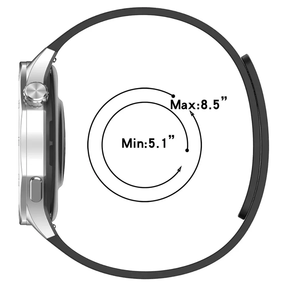 20/22mm Silicone Strap For Huawei Watch GT Runner 2/Ultimate 2/GT6-5-4 46mm Magnetic Band Amazfit Bip 6-5-Max Balance 3-2 Helio