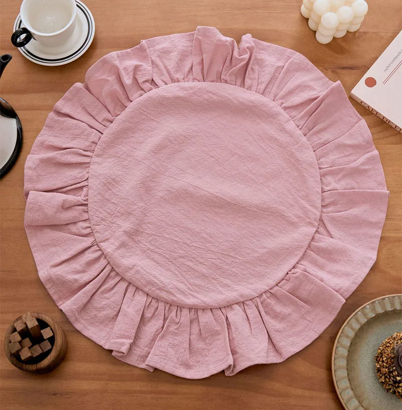 100% Cotton Ruffule Cloth Napkins,Home Dinner Placemat,Washable Napkins for Family Dinning Table,Wedding Party Christmas Decor